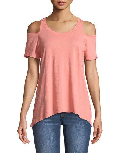 Jana Cold-shoulder Knotted Tee, Flower