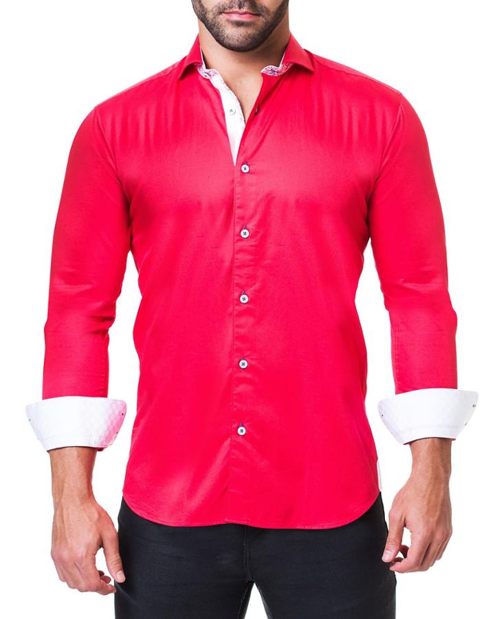 Men's Einstein Satin Red Shaped-fit