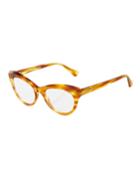 Cat-eye Plastic Havana Optical Glasses