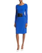 Belted Stretch-matte Jersey Dress