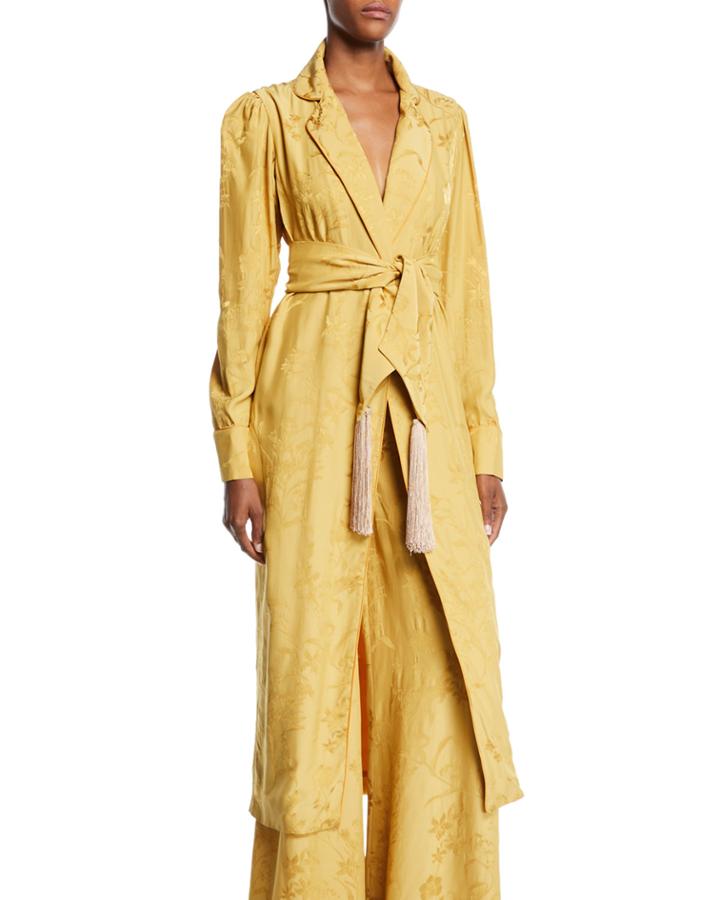 Unusual Romance Belted Jacquard Kimono Robe