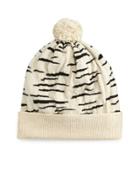 Cashmere Tiger-stripe Beanie Hat