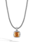 Classic Chain Golden Sheen Sapphire Pendant Necklace