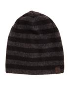 Penguin Ashmore Striped Beanie Hat, Black,