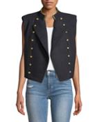 Double-breasted Military Crop Vest