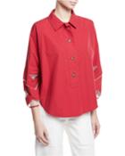 Poplin Tunic With Point D'espirit Cutouts