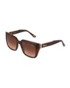Oversized Square Acetate Crystal-trim Tortoiseshell