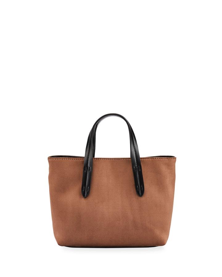 Mini Faux-suede Crossbody Tote Bag
