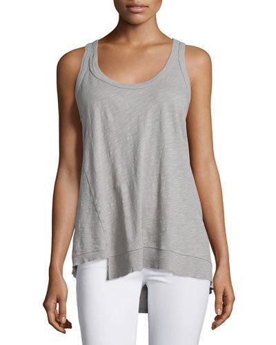 Twist Asymmetric Racerback Tank Top, Elephant