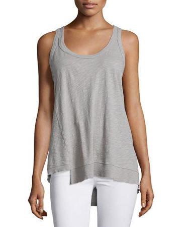 Twist Asymmetric Racerback Tank Top, Elephant