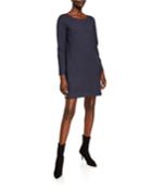 Scoop-neck Long-sleeve Panel Knit Dress