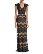 Katharine Floral Lace V-neck Gown