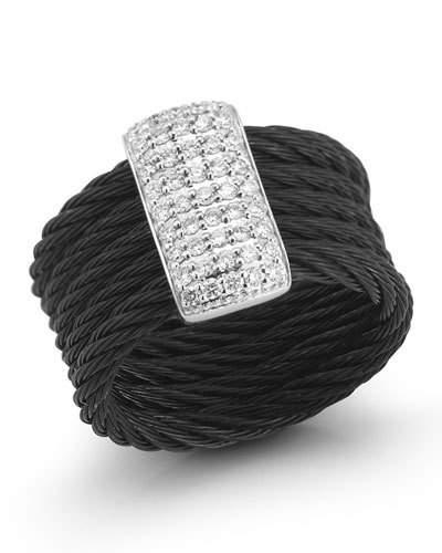 Multi-row Diamond Pav&eacute; Rectangle Ring,