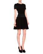 Ribbed-inset Drop-waist Dress
