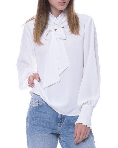 Tie-neck Ruffled Blouse
