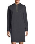 Monili-beaded Hooded Sweatshirt Dress