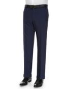Parker Flat-front Super 150's Trousers, Blue