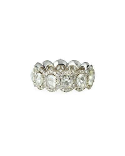 18k Oval Rose-cut Diamond Band Ring,