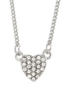 Pave Crystal Heart Pendant Necklace,