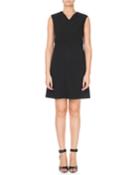 Sleeveless V-neck Grain De Poudre Dress