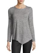 Long-sleeve Asymmetric Top, Gray