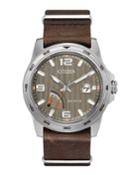 42mm Men's Prt Watch W/ Leather, Brown/taupe