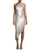One-shoulder Metallic