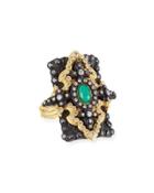 Old World Pointed Cross Doublet Ring W/