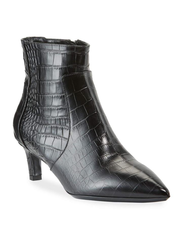 Marilisa Crocodile-embossed Booties