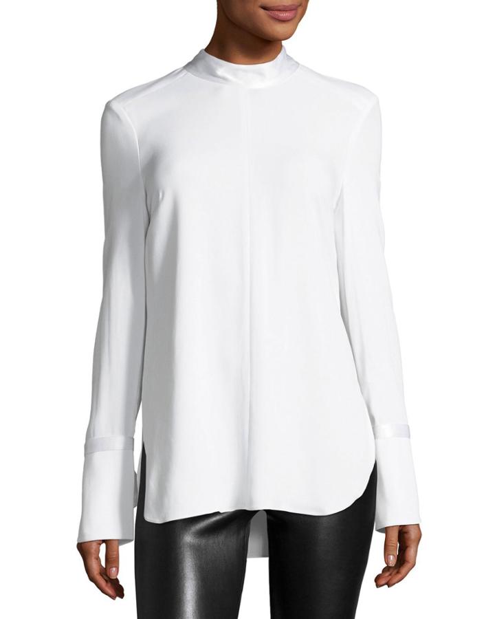 Costello Mock-neck Long-sleeve Tunic With Ties