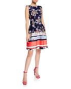 Cap-sleeve Floral Fit & Flare Dress