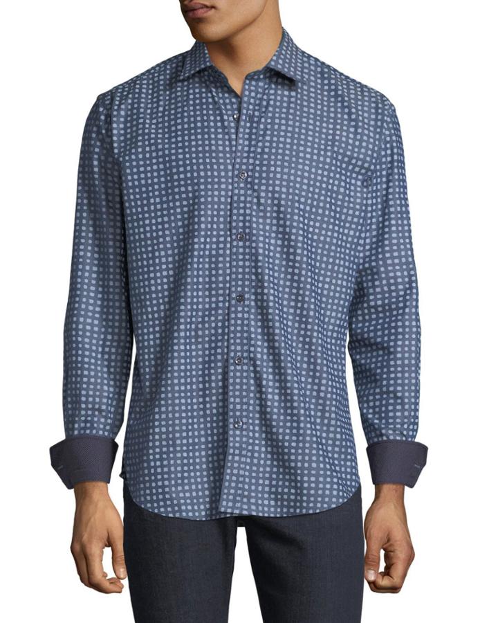 Men's Shaped-fit Squares Woven