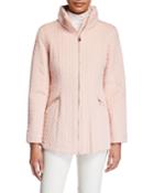 Mixed Quilt Zip-front Jacket