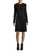Ergonomic Flirty Long-sleeve Dress, Black