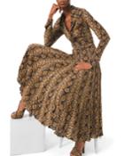 Python-print Crushed Georgette Dress