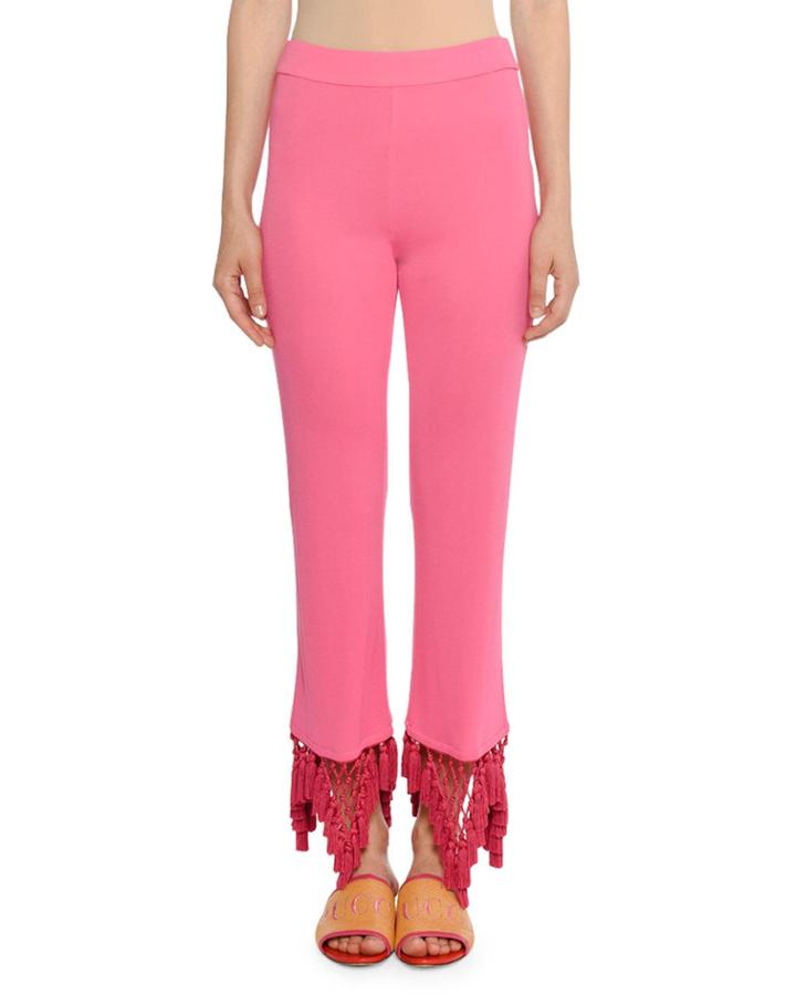 Straight-leg Tassel Cuff Pants