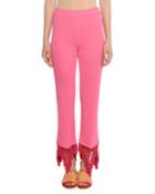 Straight-leg Tassel Cuff Pants