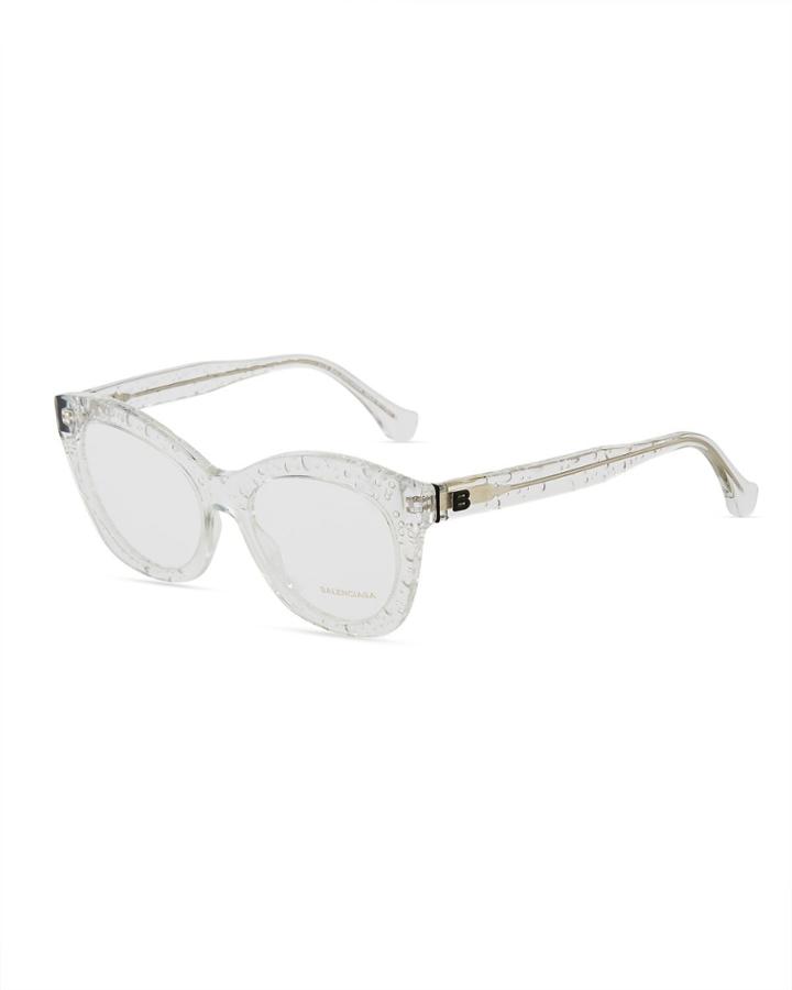Oversized Round Transparent Plastic Optical Glasses