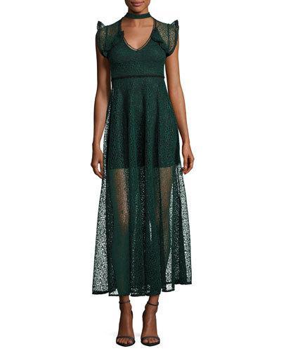 On Your Side Lace Maxi Dress, Green