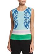 Acanthus Place Print Tank, Off White/multi Colors