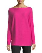 Ribbed Boat-neck