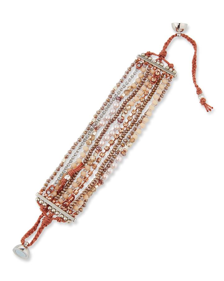 9-row Stone Bracelet, Pink