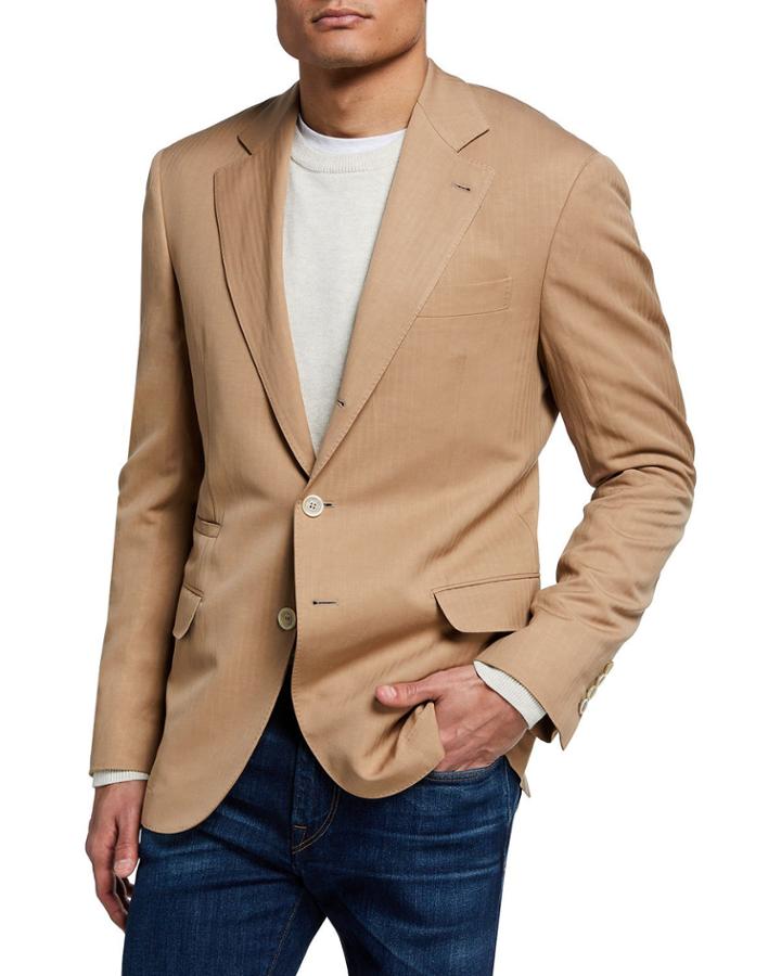 Men's Traditional Fit Linen/wool Blazer