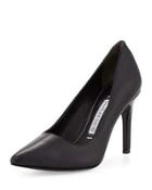 Donnie Leather Point-toe Pump, Black