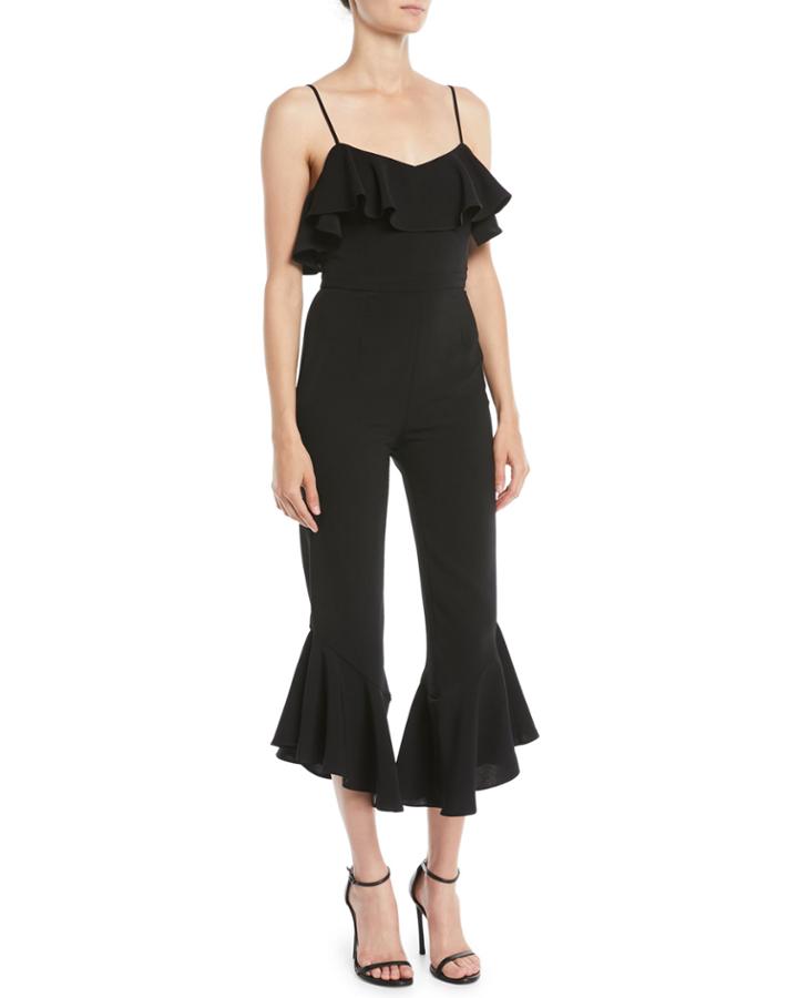 Sansone Cropped Ruffle Jumpsuit