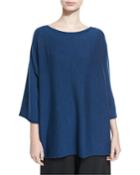Extra-wide Textured Merino Tabard, Teal