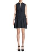 Sleeveless Cotton Dress W/ Tie Detail