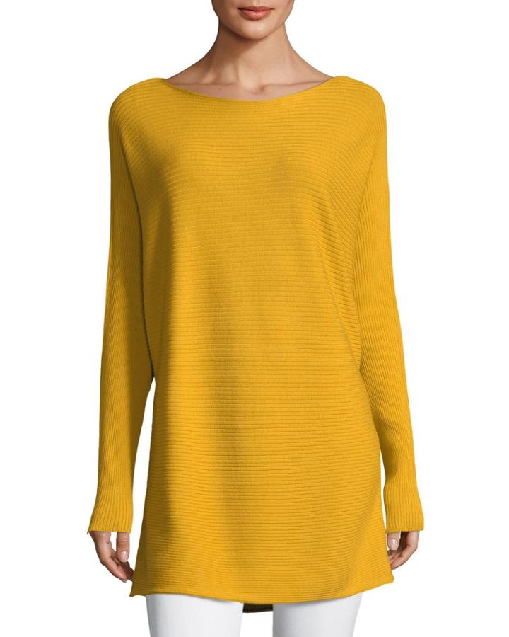 Ribbed Matte Crepe Dolman Pullover