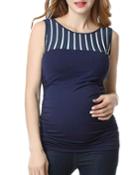 Maternity Taylor Striped-yoke Tank Top