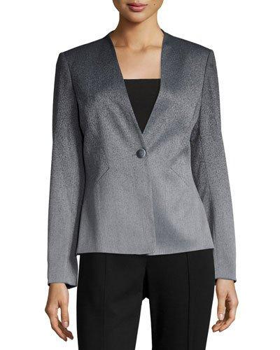 Ombre One-button Suiting Jacket, Gray/black